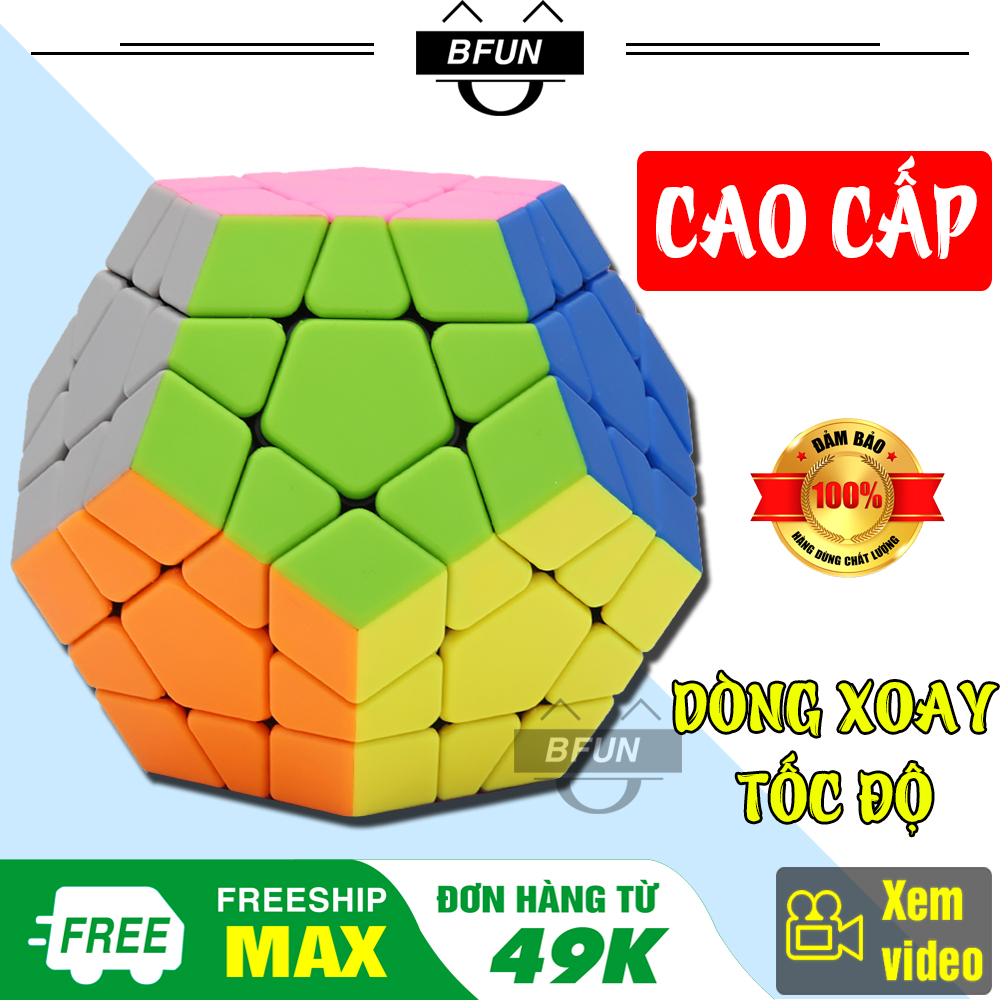 Rubik MEGAMINX 3x3 KHÔNG VIỀN Loại Xịn - Rubik Biến Thể, Rubik 12 Mặt Xoay Trơn Mượt Giá Rẻ BFUN