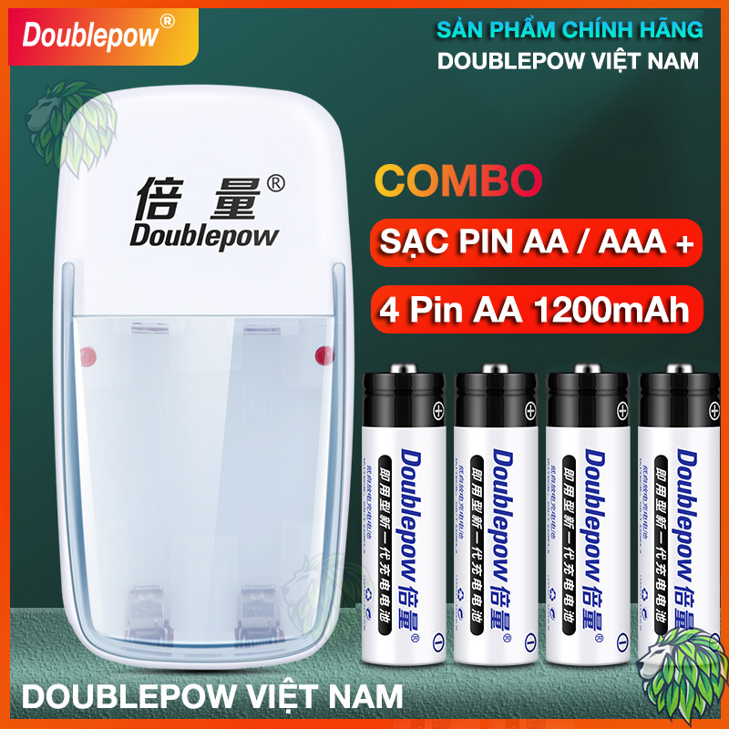 Bộ Sạc AA/AAA + 4 Pin AA 1200mAh Pin Sạc Micro Không Dây - Pin Đồ Chơi Điện Tử - Pin Tiểu Sạc Dung Lượng Cao - Pin Micro Loa Kẹo Kéo - Pin Chuột Không Dây
