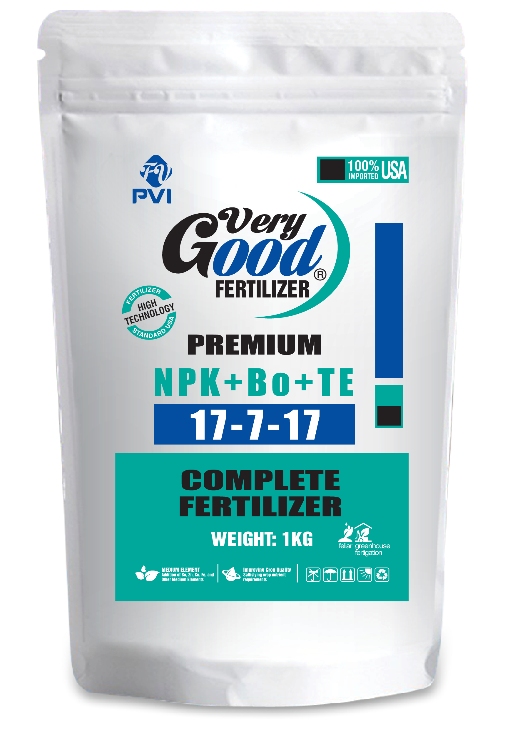 Phân bón NPK 16-16-16+TE Very Good (1 kg) - sản phẩm thuộc Tập Đoàn Phân Bón Con Cò Vàng (thích hợp giai đoạn trái sắp chín - phù hợp cho các loại cây ăn quả, củ - nuôi qả, củ siêu to - múi siêu lớn)