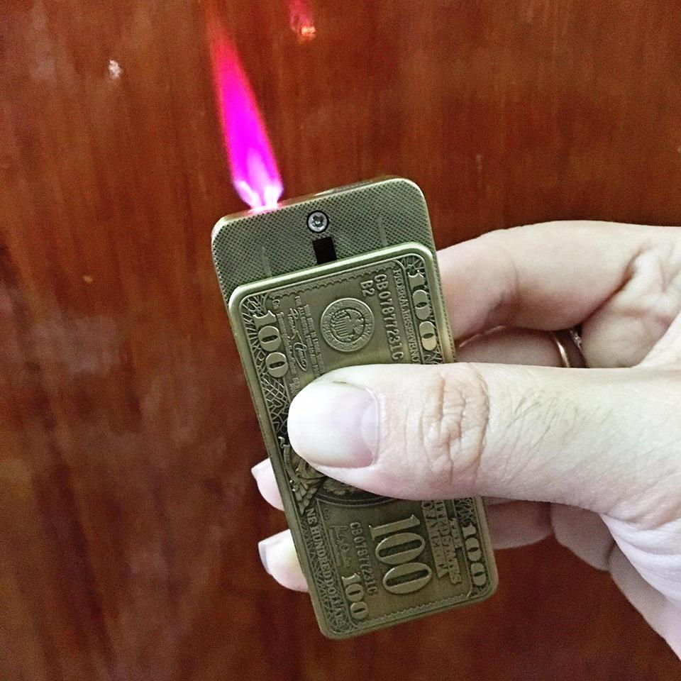 Bật lửa khò - trượt hình 100 đô -