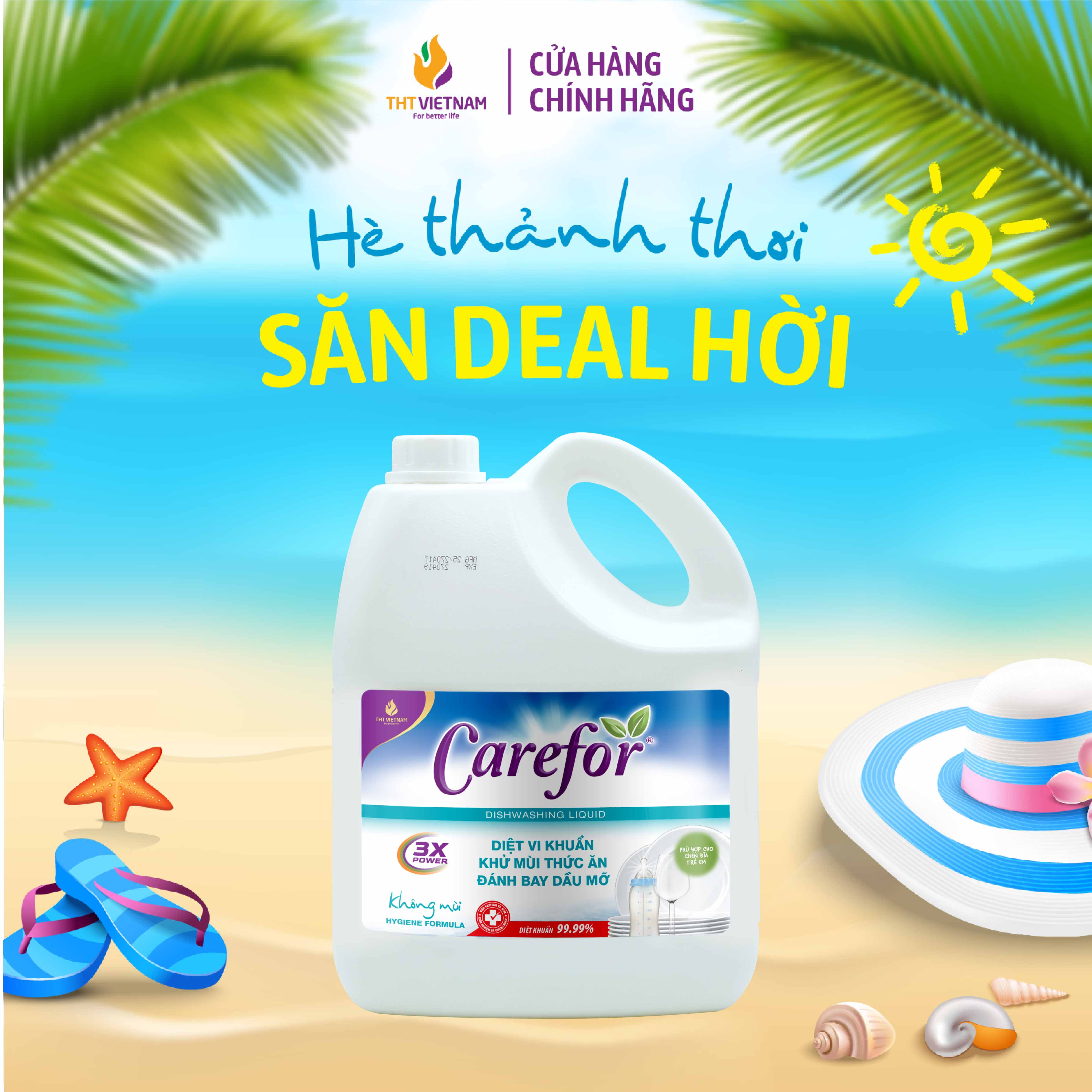Nước rửa chén bát Carefor An toàn cho da tay Chính hãng 3600ml