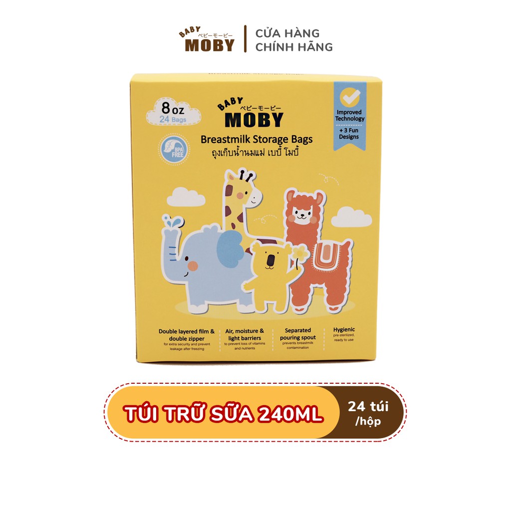 Túi trữ sữa moby baby thái lan 240ml