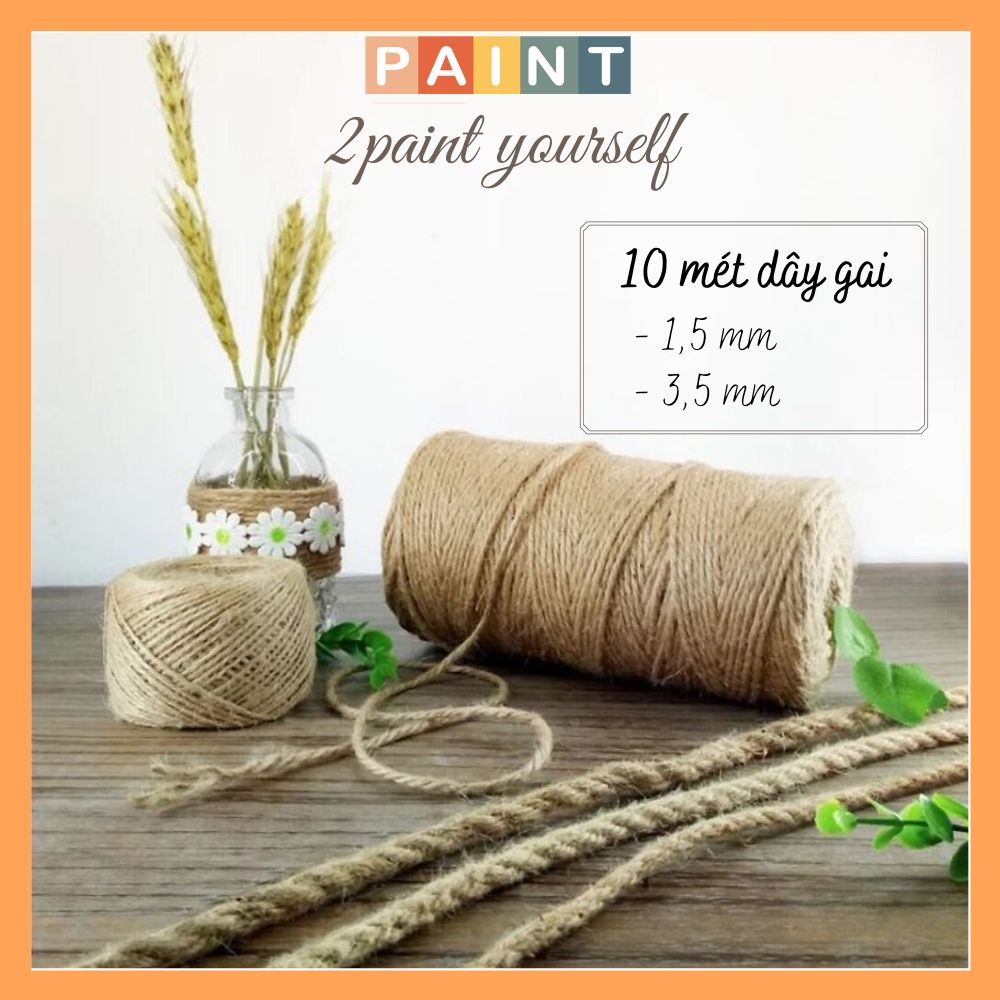 10 mét dây gai decor, dây đay trang trí vintage size 1,5 và 3,5mm