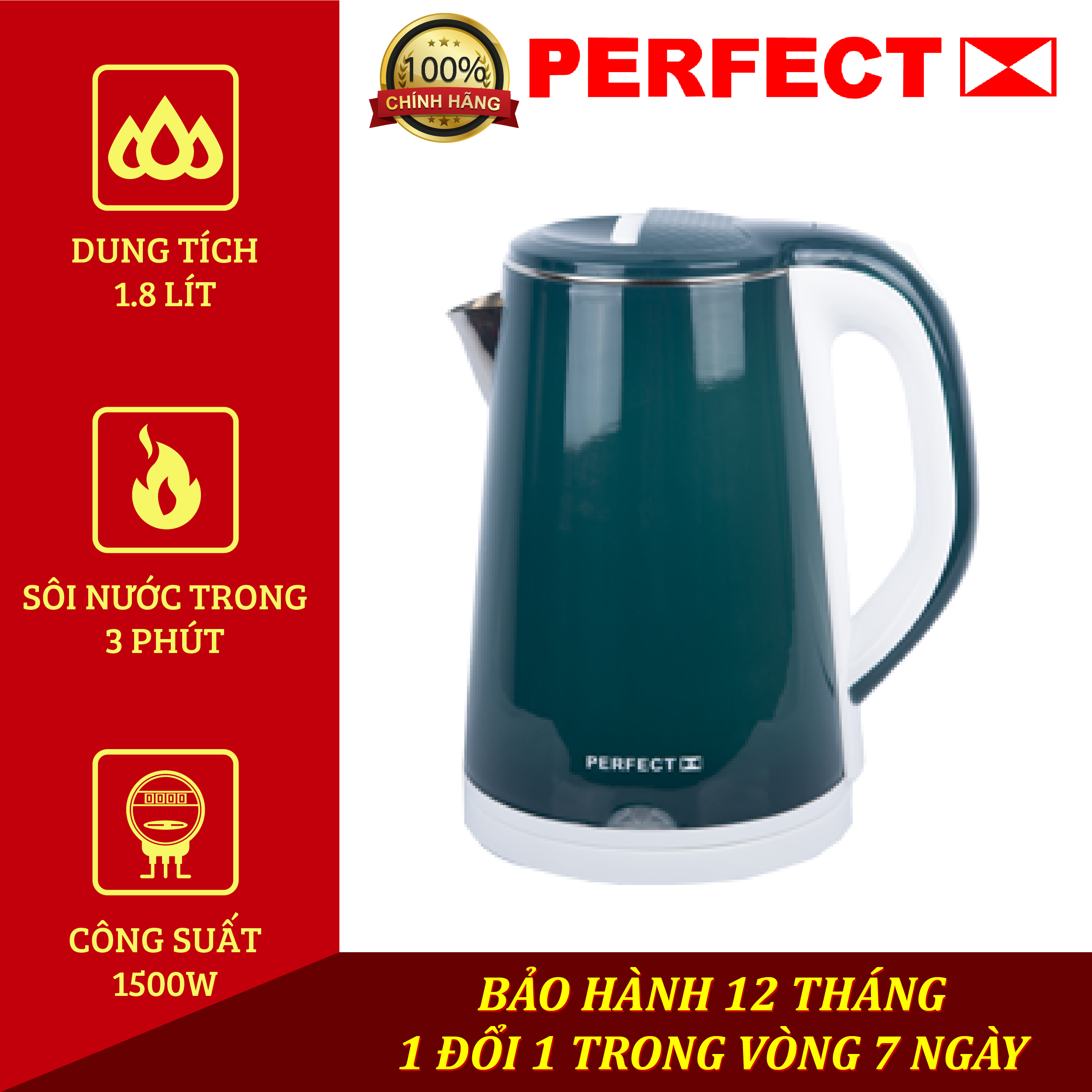 Bình đun siêu tốc perfect pf-b3 1,8l