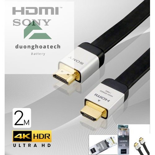 Cáp hdmi 2m sony hỗ trợ chất lượng full hd 4k 3d