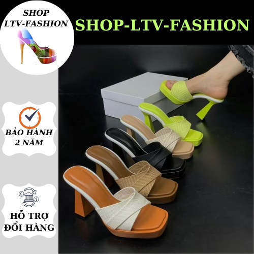 Dép nữ cao gót thời trang hottrend , cao gót 10p quai chữ x