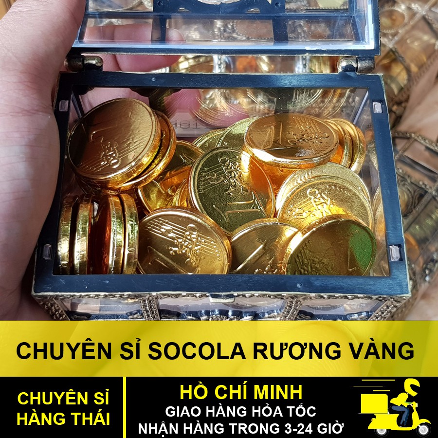 Socola Rương vàng Đồng Tiền Vàng Tài Lộc Choc Coin 112g Thái Lan , sỉ rương vàng , đồ ăn vặt nội địa thái lan