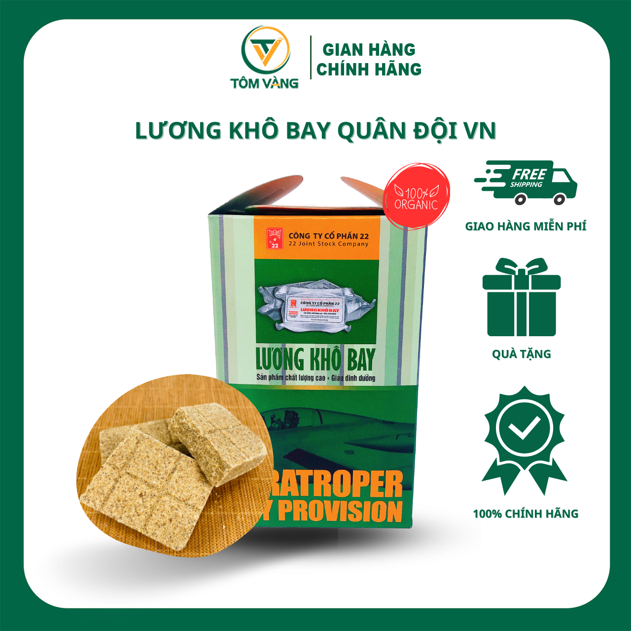 Lương Khô Bay - Các Loại Lương Khô BQP - Tôm Vàng
