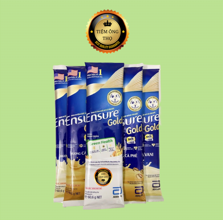Sữa gói ensure gold hmb 60,6g vani, ít ngọt, cà phê, hạnh nhân , lúa mạch - hàng chính hãng date 2024