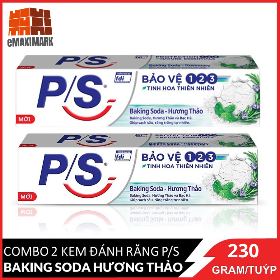 Combo 2 tuýp kem đánh răng p/s barking soda hương thảo 230gx2