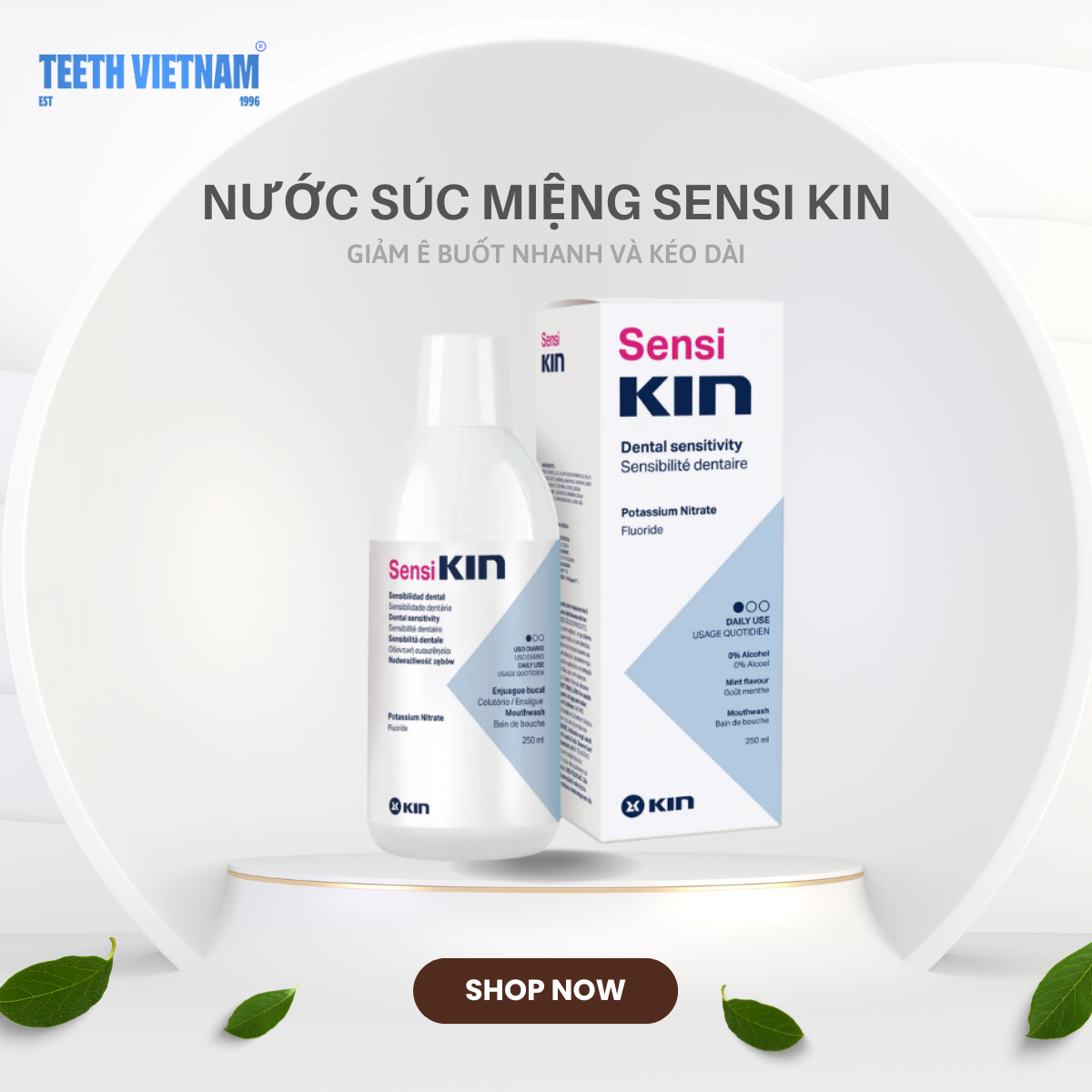 Nước súc miệng sensi kin giảm ê buốt, ngăn ngừa tái phát cho răng nhạy cảm 250ml
