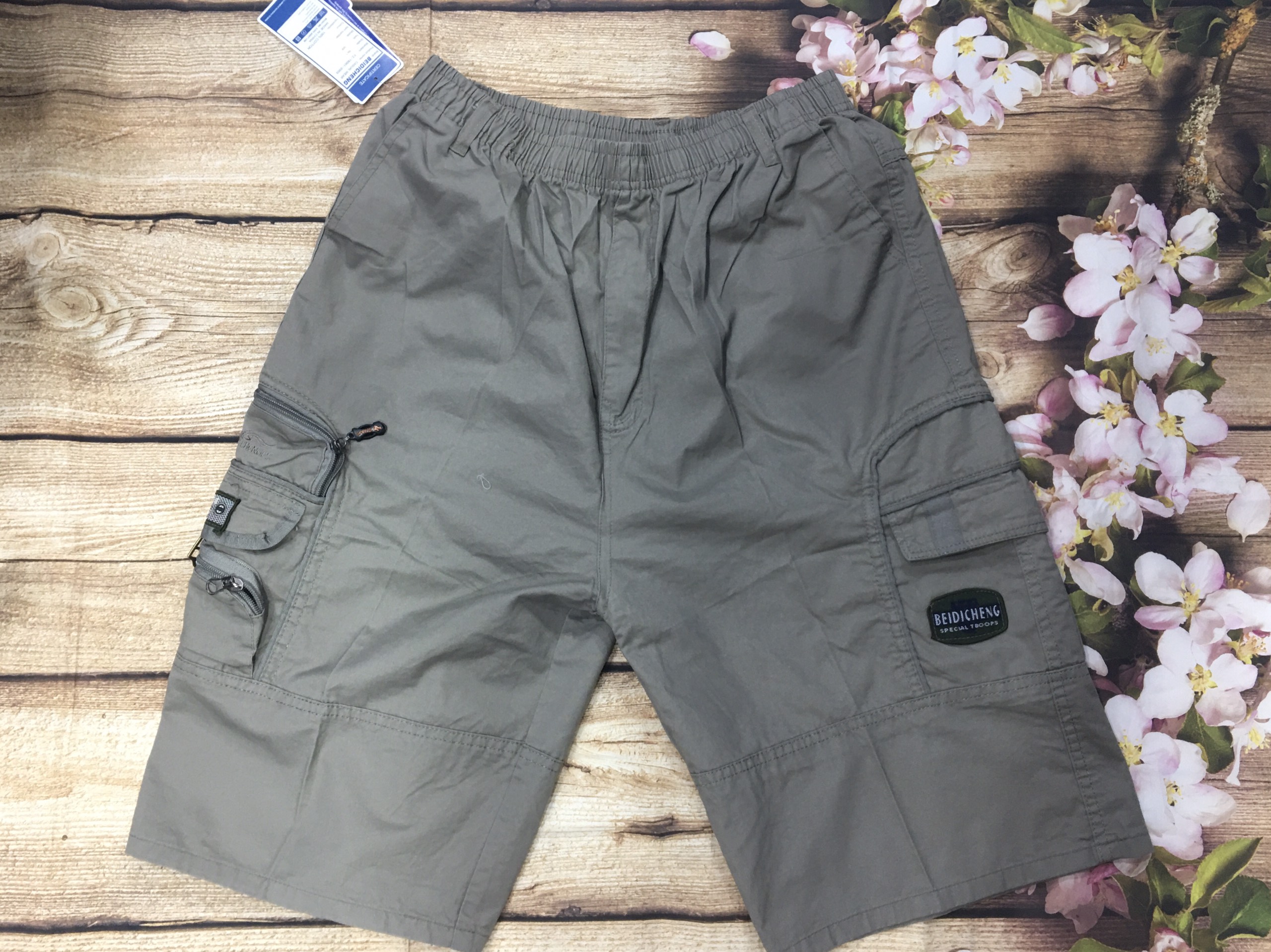 [HCM]quần SHORT kaki túi hộp lưng thun trung niên hàng quảng châu cực tố