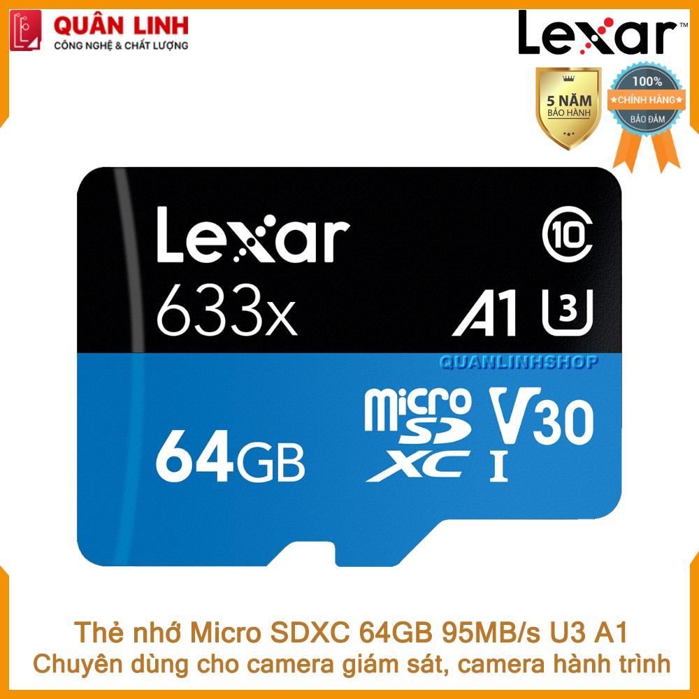 Thẻ nhớ micro sd 64gb 95mb/s a1 v30 u3 lexar