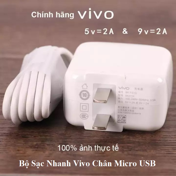 Bộ Sạc Nhanh Vivo 18W Chân Micro USB Cho Các Dòng Máy Vivo, Sạc Nhanh 9V-2A