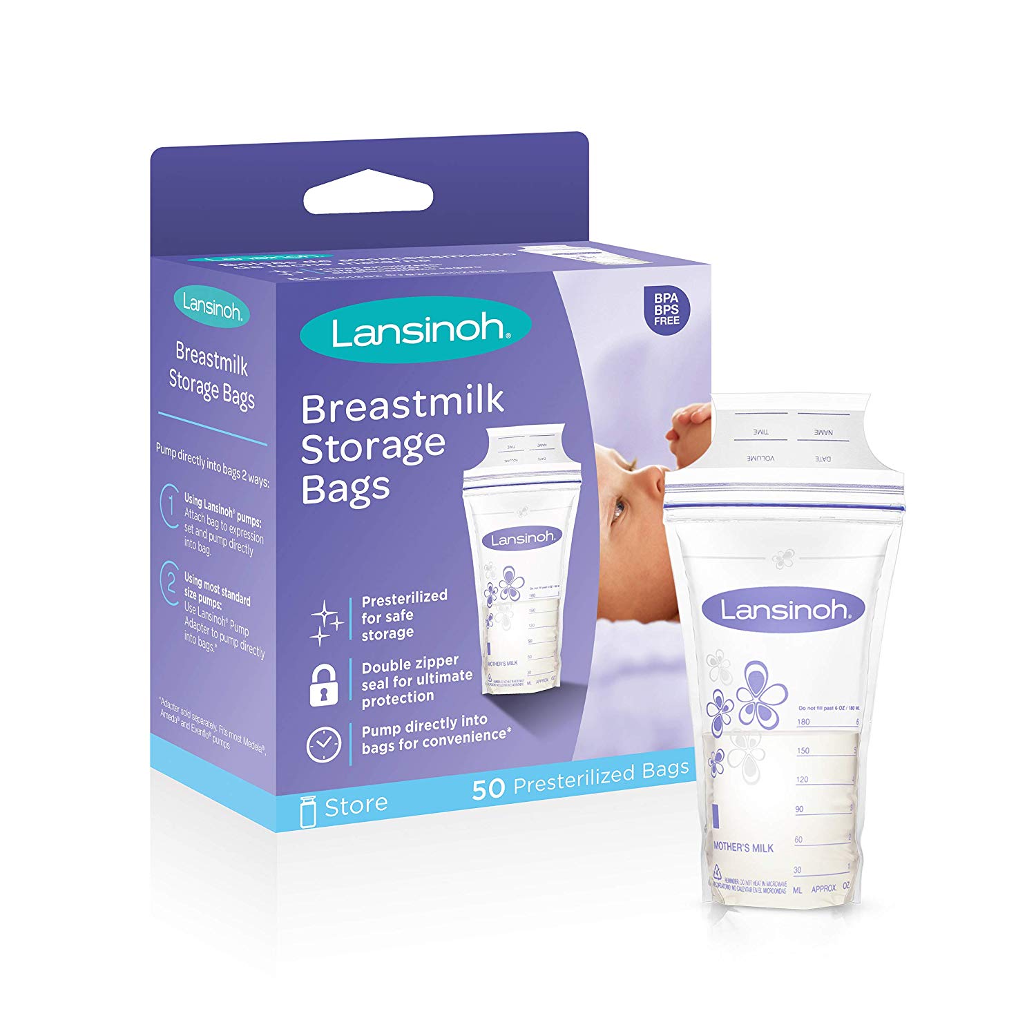 Túi trữ sữa Lansinoh dung tích 180ml