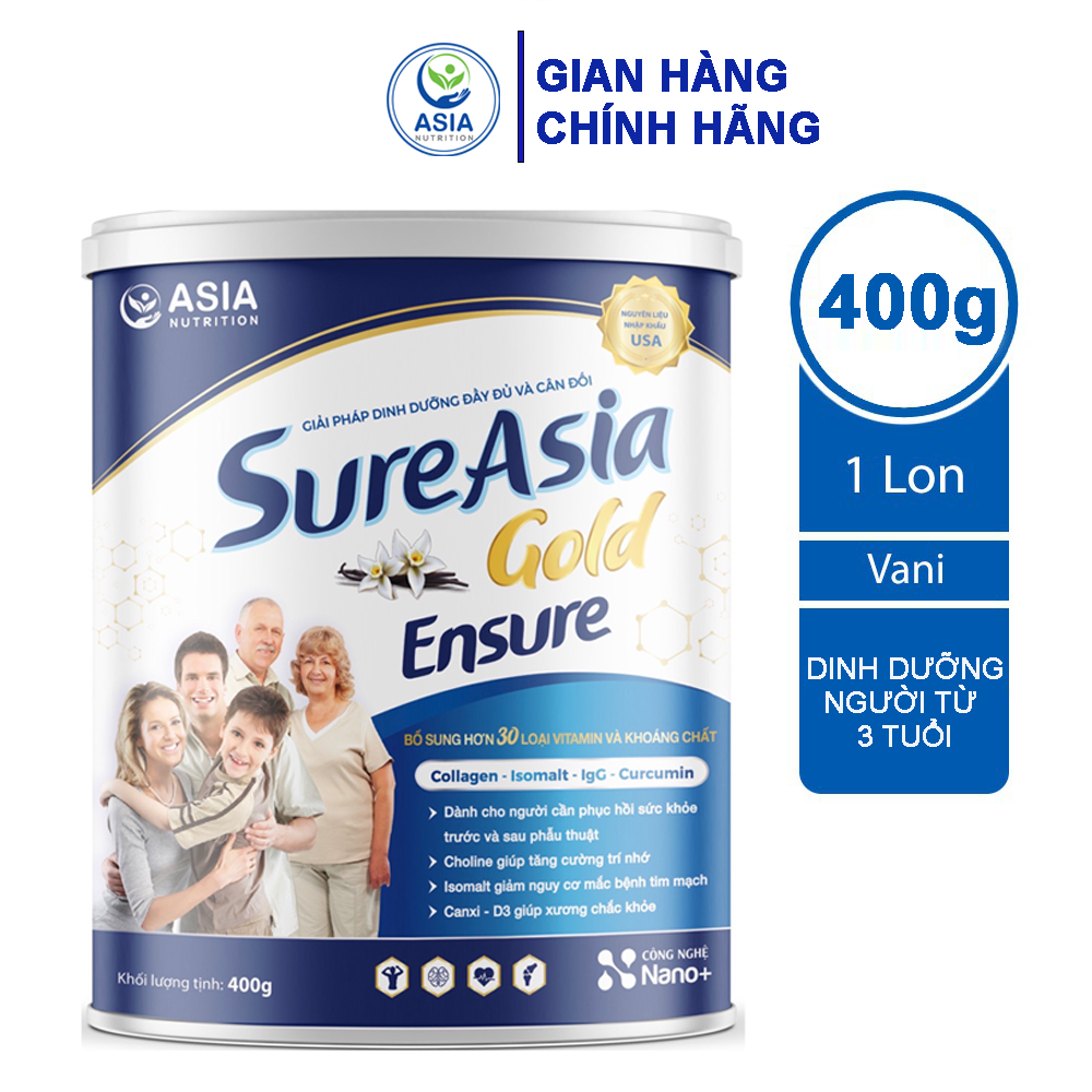 Sữa bột Sure Asia Gold Asia En sure Nutrition 400g cao cấp nguyên liệu