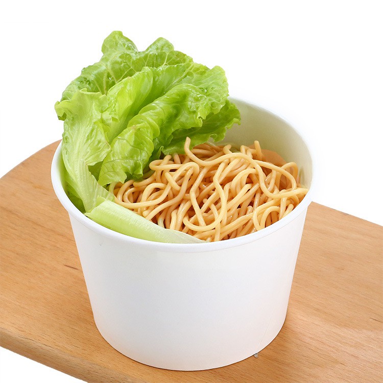 50 Tô bát giấy đựng thức ăn bánh bún phở súp dùng 1 lần có nắp 500ml - 550ml