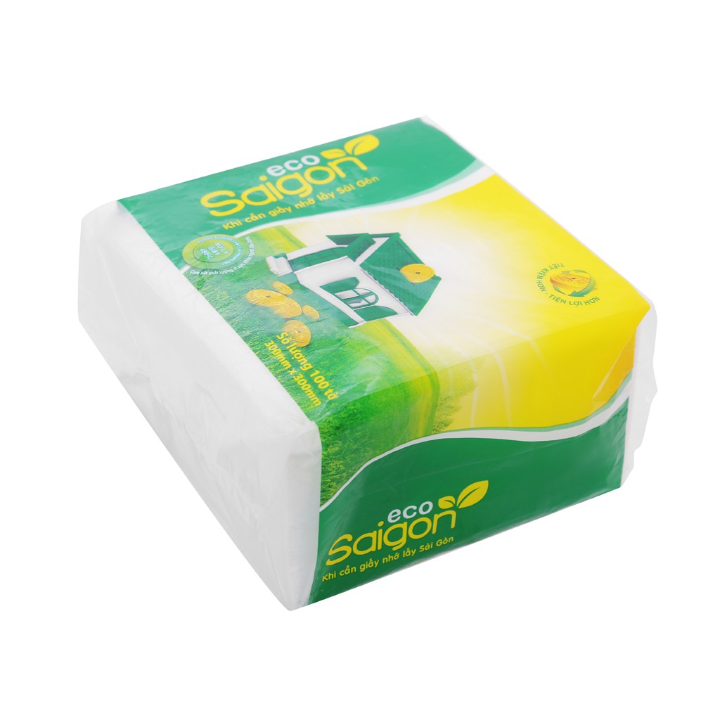 Khăn giấy ăn Saigon Eco 1 lớp gói 100 tờ