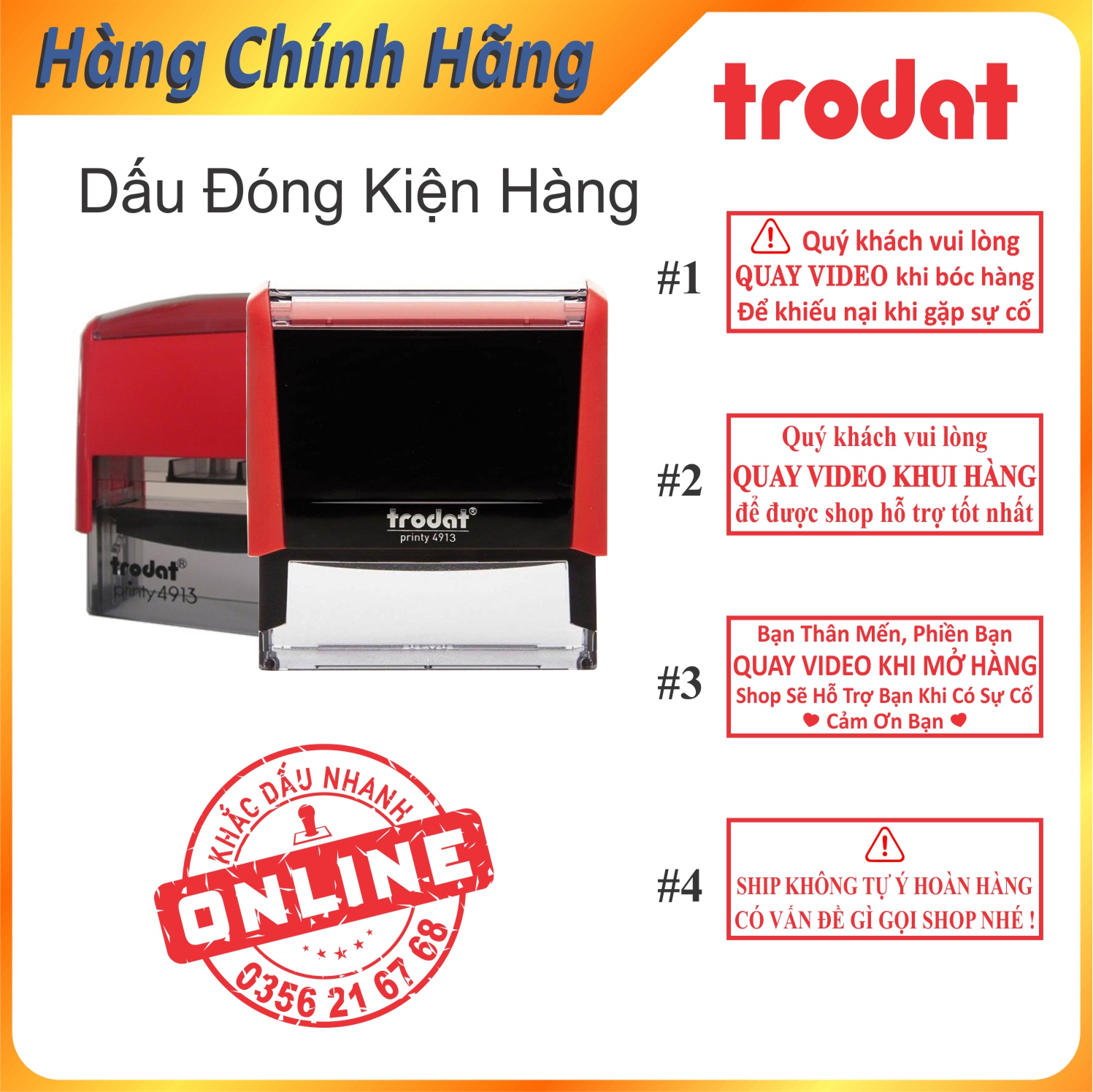 Khắc con dấu Size lớn quay video trước khi mở hàng, cảm ơn khách hàng cho shop bán online