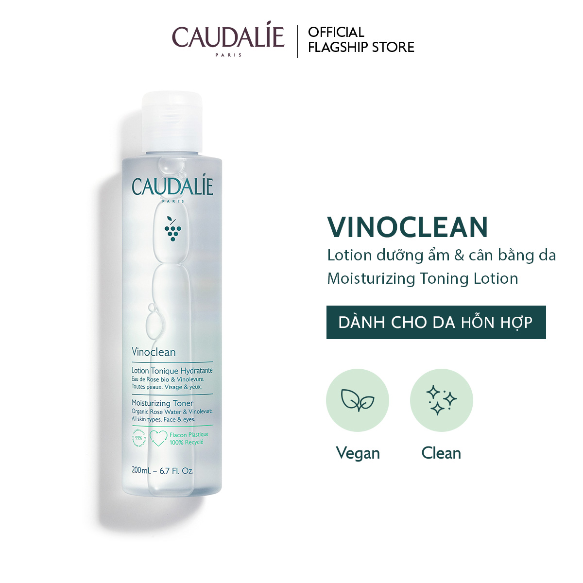 Lotion dưỡng ẩm và cân bằng da từ hoa hồng 100% tự nhiên Caudalie
