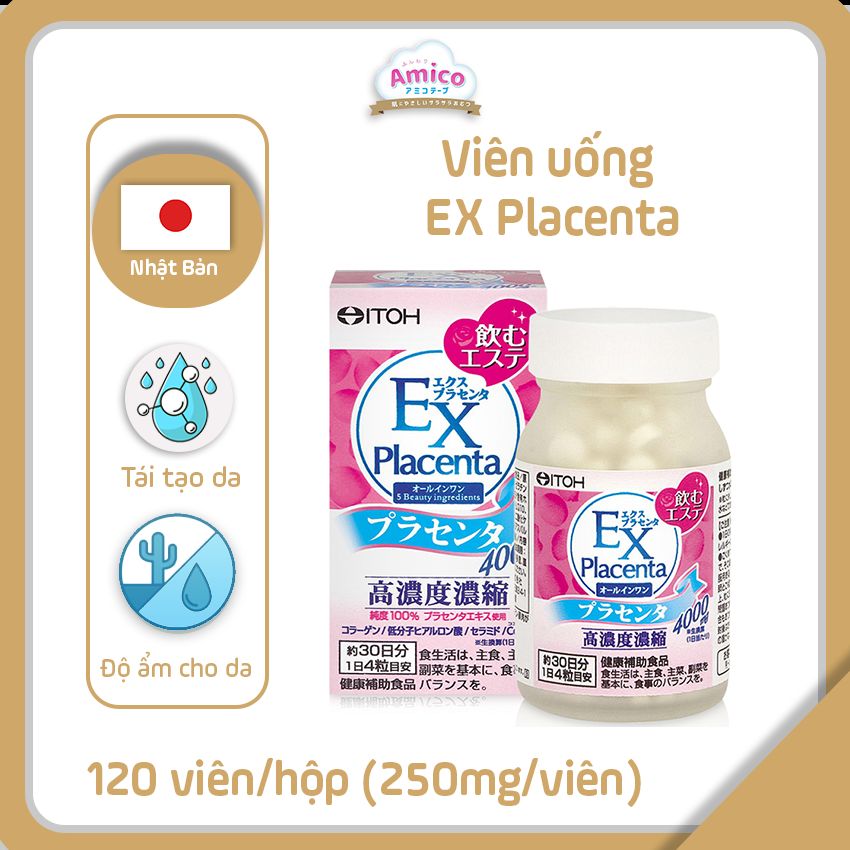 Viên uống nhau thai cừu EX Placenta n.găn n.gừa lão hóa, tái tạo da
