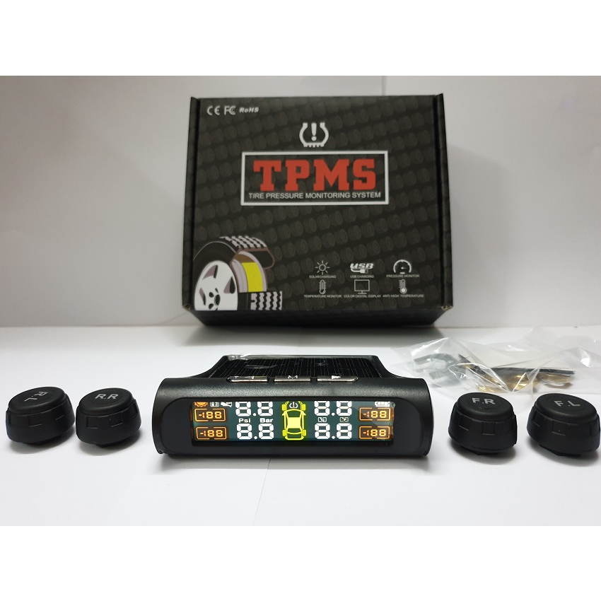 Cảm Biến Áp Suất Lốp Ô Tô TPMS Màn Hình Led Màu - Cảm Biến Áp Suất Lốp Van Ngoài TPMS