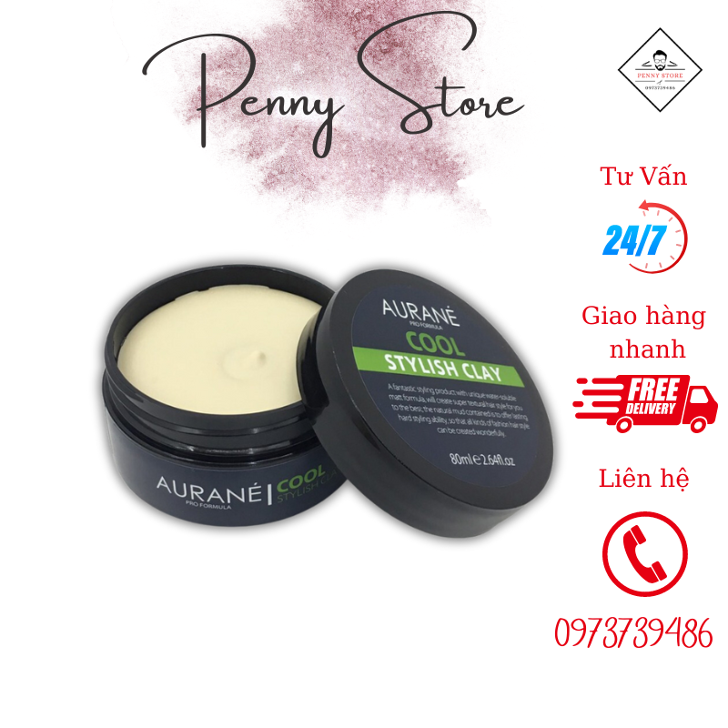 Sáp Vuốt Tóc Aurane Cool Stylish Clay hộp 80g