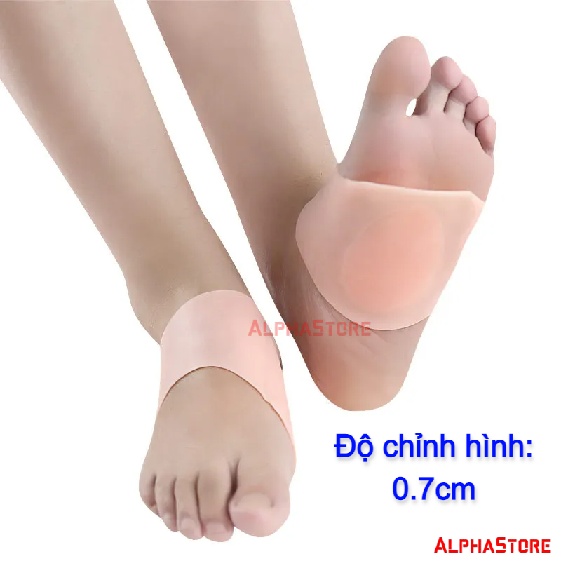Tất Silicon SEBS Chỉnh Hình Chân Bẹt 0.7cm - Vớ Silicon Bàn Chân Phẳng - Lót Chỉnh Hình Chân Bẹt Đi Trong Nhà, Giày Dép