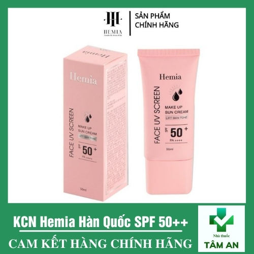 Kem Chống Nắng Hemia Hàn Quốc Dưỡng Trắng Make Up Bảo Vệ Da Chống Lão Hoá Cho Da Dầu, Da Mụn, Da Khô, Da Thường