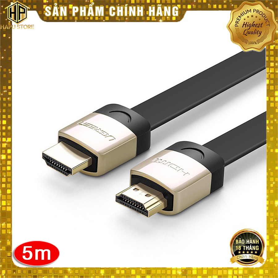 Cáp hdmi dẹt ugreen 10263 dài 5m ugreen hỗ trợ 3d 4k - hapustore