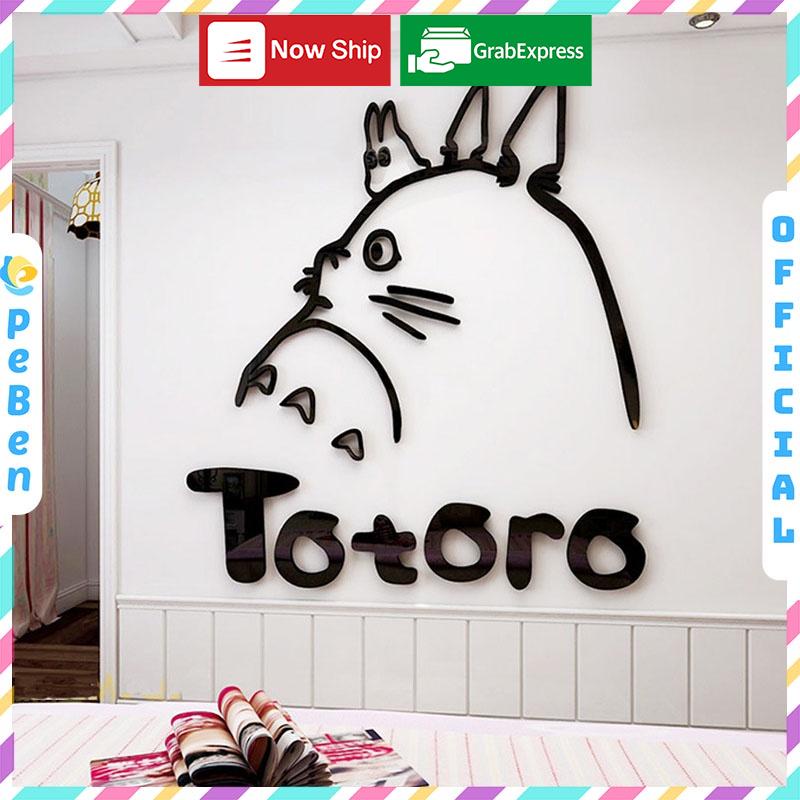 Tranh mica EPeBen dán tường nổi 3d hình totoro decor trang trí mầm non, phòng cho bé