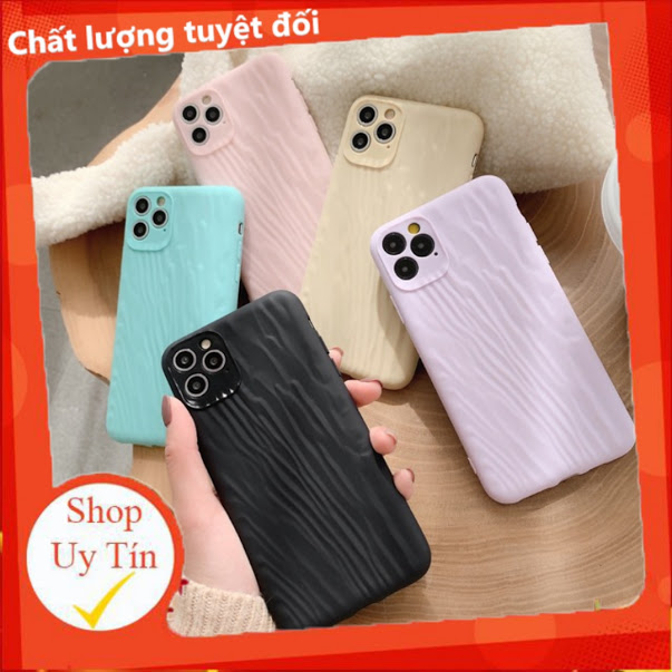 Ốp iphone nếp nhăn màu trơn 6plus/6splus/7plus/8plus/X/Xs/Xsmax/11/11promax