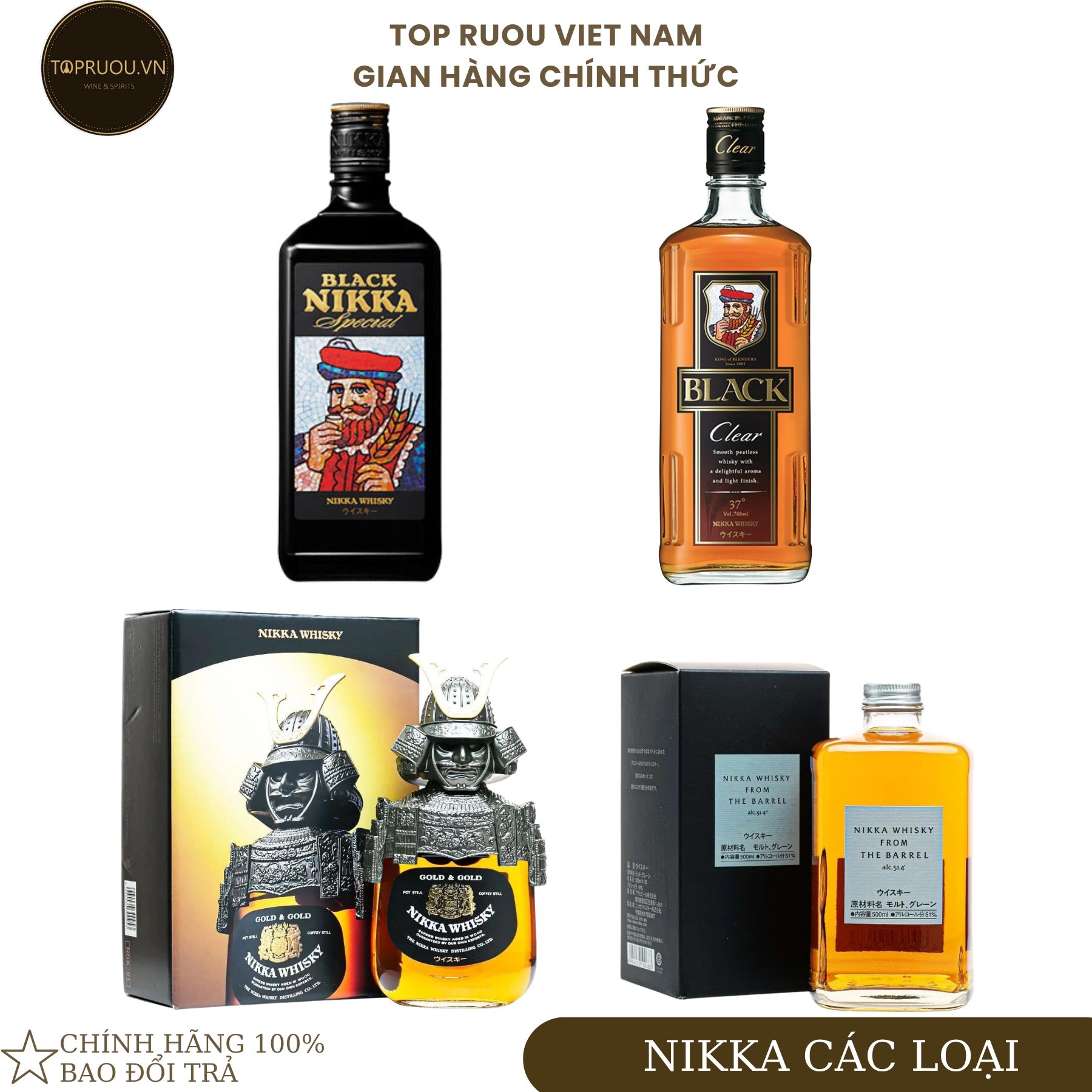 Rượu whisky black nikka special - black nikka clear - black nikka whisky - nikka from the barrel 500ml - 720ml