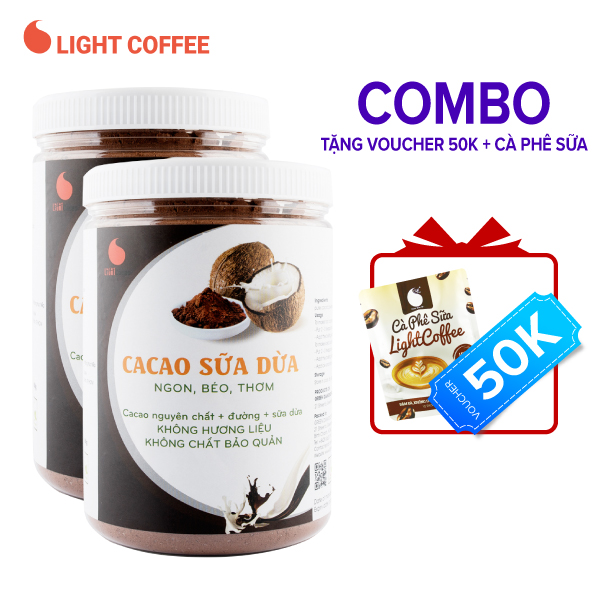 [SẢN XUẤT MỚI] Combo 2 hũ bột cacao sữa dừa GreenD Food - 550gr/hũ