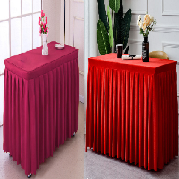 Khăn trải bàn Phật xếp ly màu ĐỎ(thảm trải bàn)1m2/1m4/1m6/1m8/2m. (màu đậm nhạt tùy đợt)