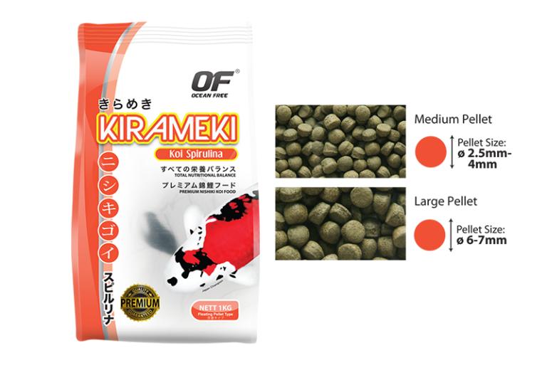 Thức ăn tăng màu koi nhật - of kirameki koi spirulina 1kg