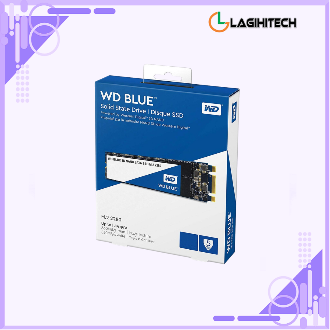 Ổ cứng ssd western digital blue m2 2280 sata iii 250gb / 500gb chính hãng - bảo hành 5 năm