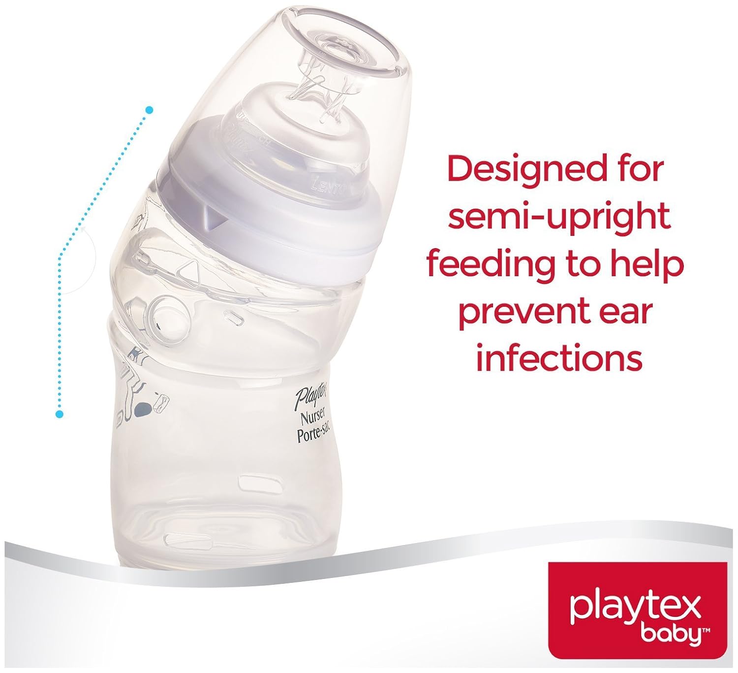 Playtex BPA miễn phí cao cấp Nurser chai với thả trong lót, 3 đếm