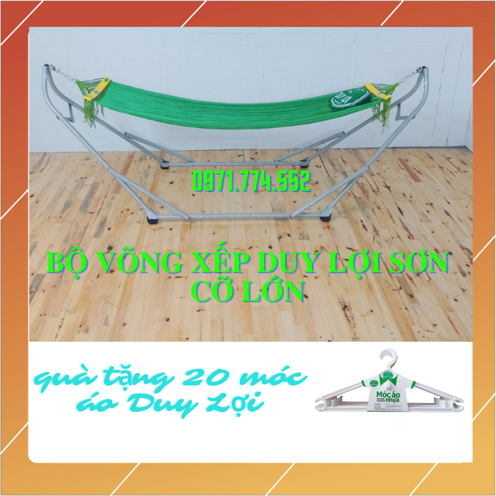 Bộ Võng Xếp Duy Lợi Thép Lớn gồm khũng võng+võng lưới cỡ lớn