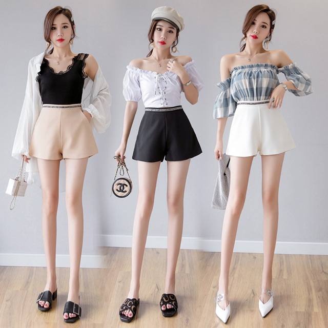 Quần short nữ , Quần sooc nữ cạp cao kim tuyến eo thon dáng đẹp ,Chất liệu tuyết mưa cao cấp bền đẹp , giá hấp dẫn , Hỗ trợ ship - Thời Trang Nữ 389