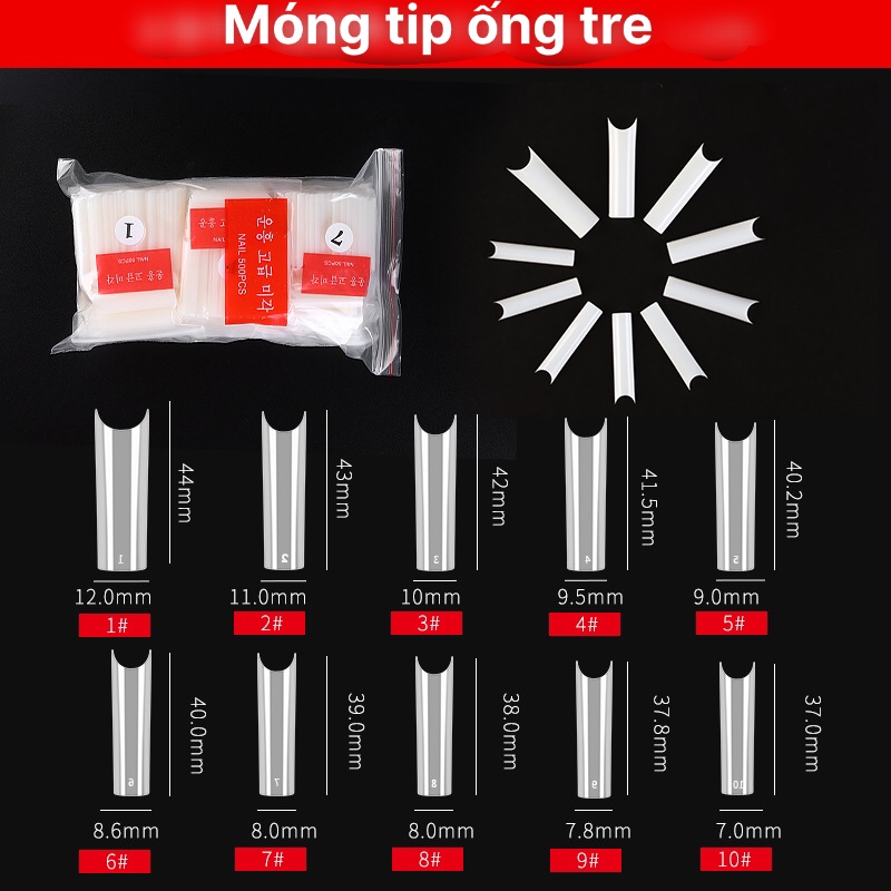 Móng tip tre  siêu dài nối móng nghệ thuật