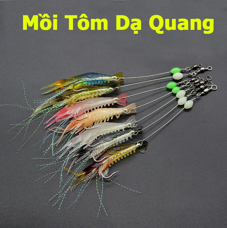 5 mồi tôm câu cá dạ quang hàng xịn