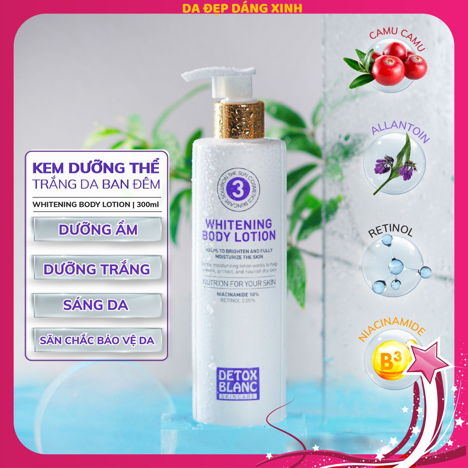 Kem dưỡng trắng da body ban đêm detoxblanc