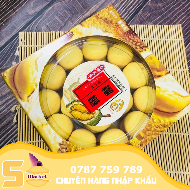 Bánh bông lan nhân sầu riêng tô Shang Tian Đài Loan 470g - bông lan nhân sầu riêng đài loan【Sò Marke