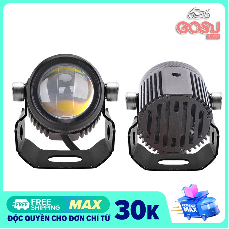 Đèn Led trợ sáng xe máy mini 2 chế độ cos vàng pha trắng, Một bóng