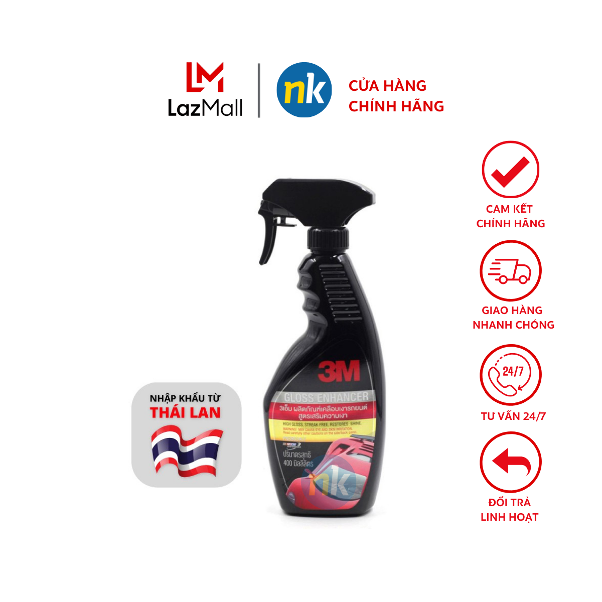 Chai xịt tăng độ bóng sơn 3M Gloss Enhancer 39034 LT 400ml - Thái Lan