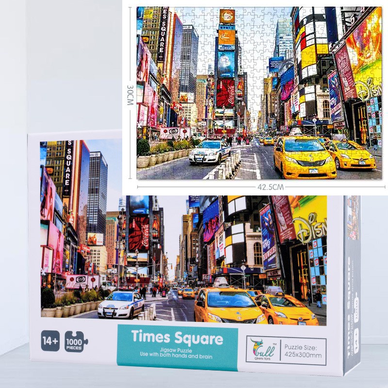 Bộ tranh ghép xếp hình 1000 chi tiết time square thú vị cao cấp