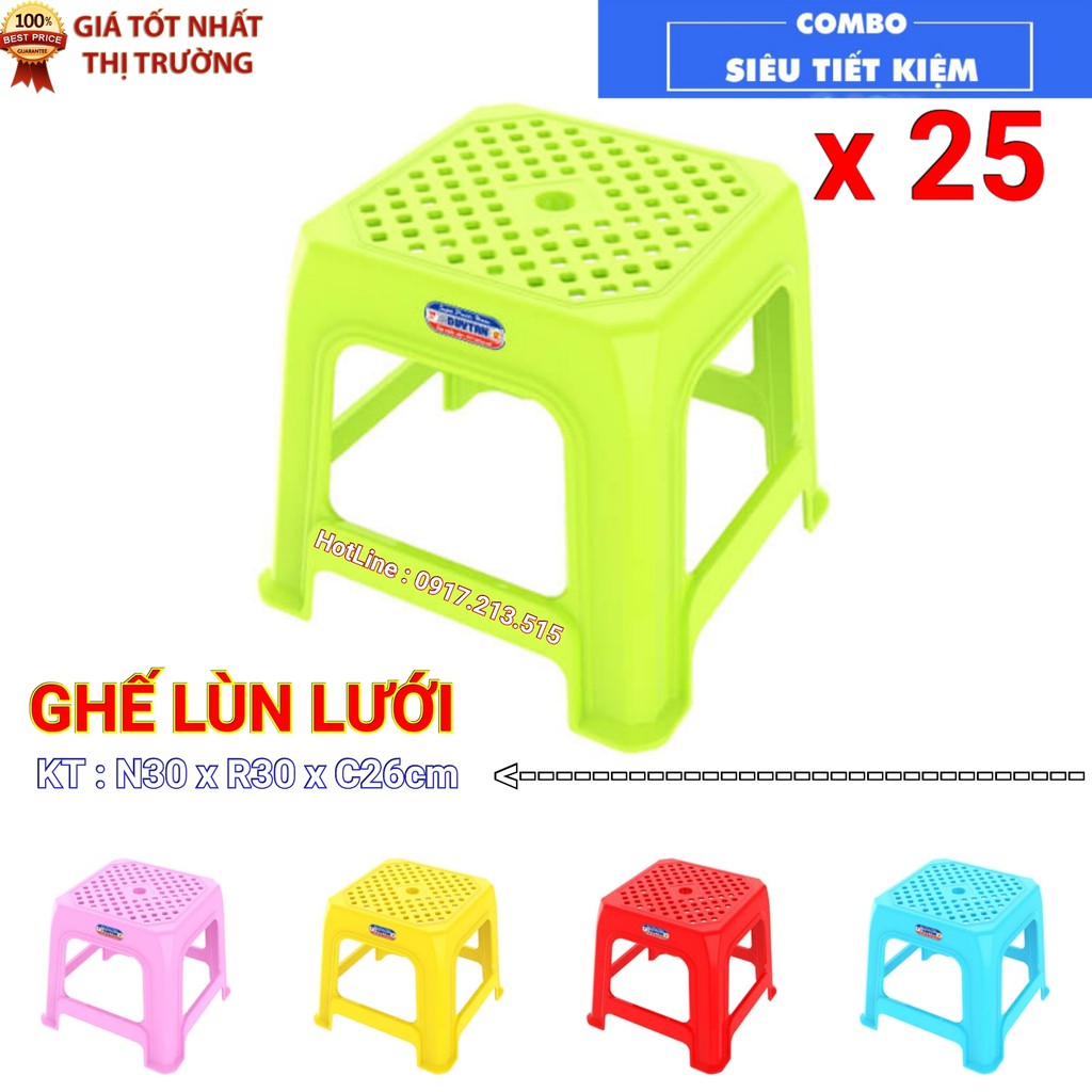 Ghế nhựa lùn lưới combo 25 cái/kiện