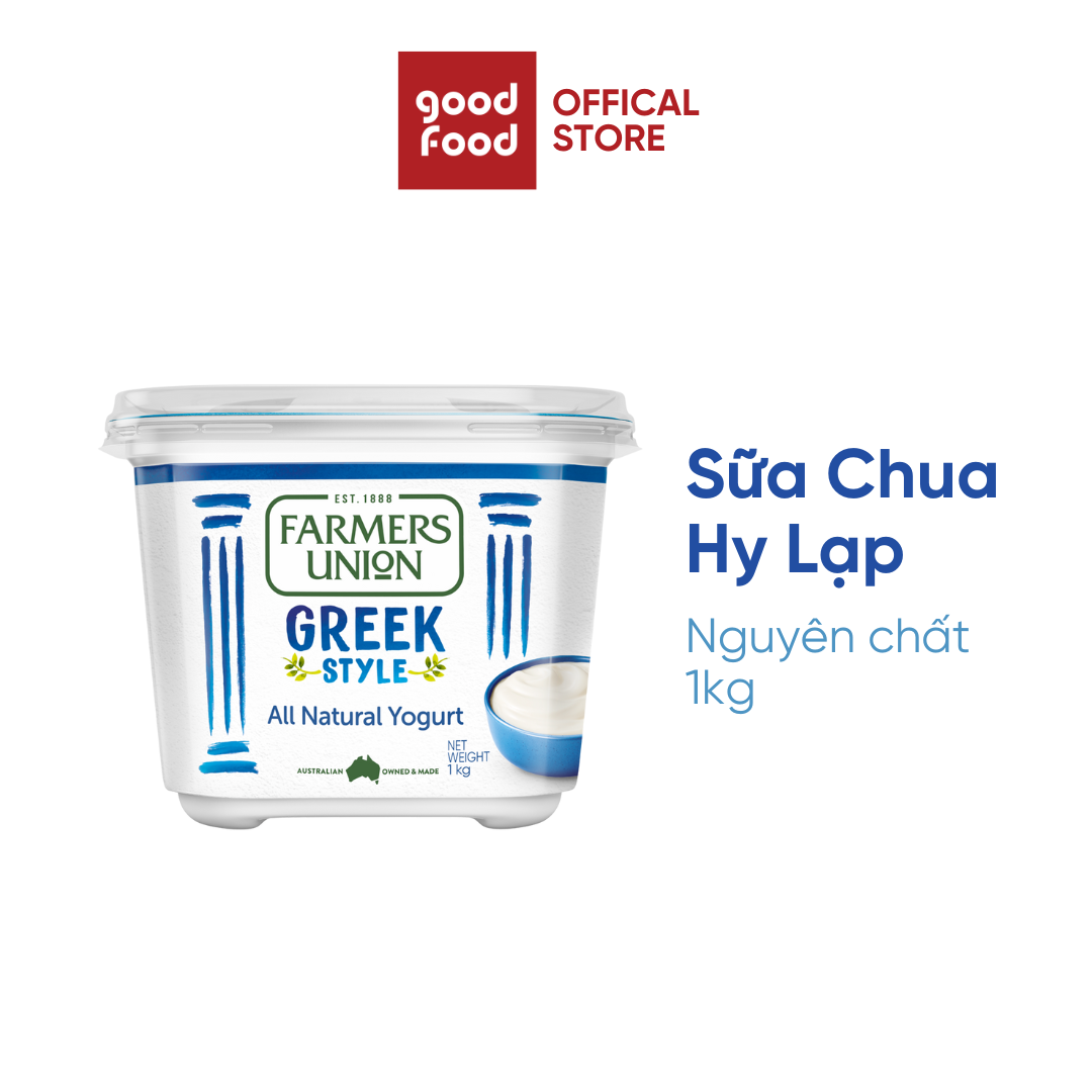 Sữa chua hy lạp vị tự nhiên nguyên chất Farmers Union Greek style all natural yogurt hũ 1kg đẹp da tốt cho sức khỏe