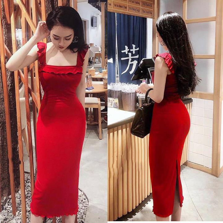 Đầm body 2 dây cánh tiên thời trang XIXO cao cấp - chất thun gân mềm mịn co giãn- váy 2 dây - Váy dạ hội - váy dự tiệc - váy nữ - váy ôm body